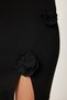 Women's Black Rose Detailed Strapless Ribbed Knitwear Dress Ns00441 - 3