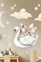 Little Fairy and Cute Swan Girl's Room Wall Sticker Set