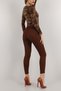 Brown Super Skinny Jean High Waist Women's Power Lycra Jeans Trousers - 4