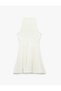 Floral Textured Sleeveless Crew Neck Mini Dress - 4