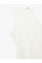 Floral Textured Sleeveless Crew Neck Mini Dress - 5