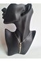 Gold Color White Zircon Stone Y Necklace - 2