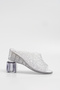 Women's Silver Silvery Transparent Curlly High Sole Slippers 5cm Byndcrl01 - 7