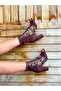 Happy Brown Calf Suede Leopard Mesh Detail 10 cm Heel Summer Boots Sandals - 6