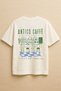 White Color Oversize Antico Caffe Cafe Printed Unisex T-Shirt T-Shirt