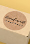 Hand Made - with Love Written Sticker Packaging Shipping Packaging Label - 4X4Cm 70 Pieces Round - 6