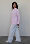 Pink Long Sleeve Striped Oversize Shirt Mg2080 - 6