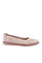 Beige Genuine Leather Anatomical Women's Ballerinas - 26352623