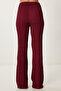 Textured Flexible Blouse Pants Suit Bordo Lzv0011 - 7