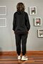 Black Tracksuit Set with Stone Detail on Shoulder and Pocket2 - 2