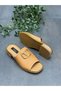 Tan Leather Buckle Orthopedic Women's Daily Slippers - 7
