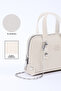 Cream Shk224 Faux Leather Mini Size Zippered Single Compartment Chain Hand. Arm and Shoulder Bag - 5