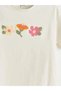 Lcw Kids Ecru Crew Neck Floral Girl's T-Shirt - 3