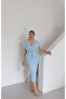 Women's Imported Fabric Belt Detail Special Design Lined Midi Dress - 4