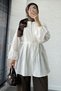Rib Detailed Voile Tunic -White