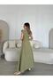 Brand Equivalent Summer Wide Midi Skirt Waist Fitted Long Slit Detail Wadded Pinterest Model Dress - 2