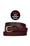 100% Genuine Leather, Thin 2 cm Claret Red Women's Belt with Gold Color Buckle; Dress, Pants Belt_Normal.Straight