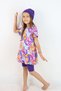 Girl's Crew Neck Skirted Swimsuit and Leggings Bonnet Included. - 4
