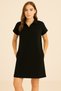 Women's Pocket Polo Neck Dress Black - 2