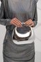 Women's Silver Shiny Metal Evening Dress Wedding Bag - 4
