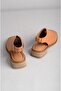 Seç 038 Genuine Leather Women Sandals with Heels Taba - 7