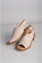 Seç 038 Genuine Leather Women Sandals with Heels Vizon - 6
