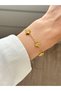 316L Steel Mini Clover Gold Bracelet Women Men Unisex Bracelet Gold Double Sided Bracelet - 2