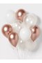 Set of 20 Chrome Rose Gold Pastel White and Transparent Balloons Birthday Party Decoration - 2