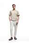Cotton Lace-Up Waist Pocket Detailed Canvas Chino Pants - 2