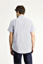 Short Sleeve Regular Fit Sports Cotton Linen Blended Shirt - 4