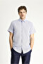 Short Sleeve Regular Fit Sports Cotton Linen Blended Shirt - 3