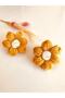 2 Pack Mustard Yellow Lurex Elastic Daisy Lacing Hair Clip for Baby Girl - 2