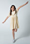 Ruffle Detailed Wrapped Fabric Girl's Short Sleeve Dress / with Different Color Options - 4