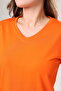 100% Cotton Super Quality Orange V-neck Women's Basic T-Shirt Knitted Cotton Combed Cotton T-shirt Orange Orange - 7