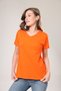 100% Cotton Super Quality Orange V-neck Women's Basic T-Shirt Knitted Cotton Combed Cotton T-shirt Orange Orange - 6