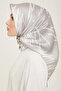 Sura Silk Scarf 9157D (S) 90 X 90 Silver - 55 - 3