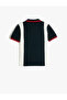 Polo T-Shirt Short Sleeve Color Blocked Cotton - 2