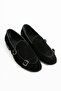 Men's Black Suede Double Buckle Casual Shoes