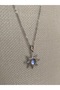 Opal Stone Steel Pole Star Necklace (Silver Color) - 3