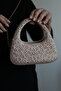 Gold Skin Stone Detailed Mini Evening Dress Bag - 5