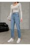 Women's Blue High Waist Jeans - Mom Fit Jean