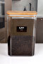 Wooden Vacuum Lid Acrylic Tea Sugar Jar Storage Container Set 3 Liters with Label - 3