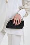 Black Stone Women's Stone Embroidered Stylish Ring Detailed Arm and Shoulder Evening Dress Bag - 8