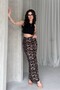 Crop Tank Top with Crew Neck, Leopard Print Wrap Around Pencil Skirt Set - 4