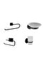 Adhesive Black Bathroom Set 4 Piece Open Paper Holder Solo Towel Holder Toothbrush Holder Soap Dish