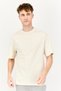 Men Sportswear Fit Short Sleeve Brand Logo Outdoor T-Shirt, Beige