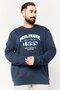 Men Crew Neck Graphic Print Long Sleeves Sweatshirt, Navy