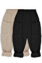2 Pack Boyfriend Muslin Pants (Black and Mink)