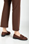 Women's Loafer Tasseled Brown Suede Casual Shoes - 3