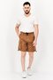 Men Solid Cargo Shorts, Brown - 4